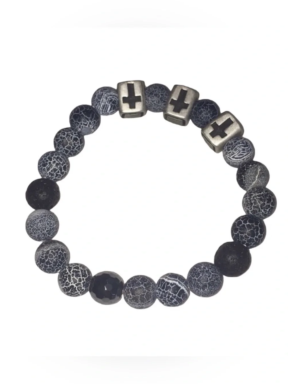 Men’s 2 Set Cross Stainless Steel Bracelet Set NWT